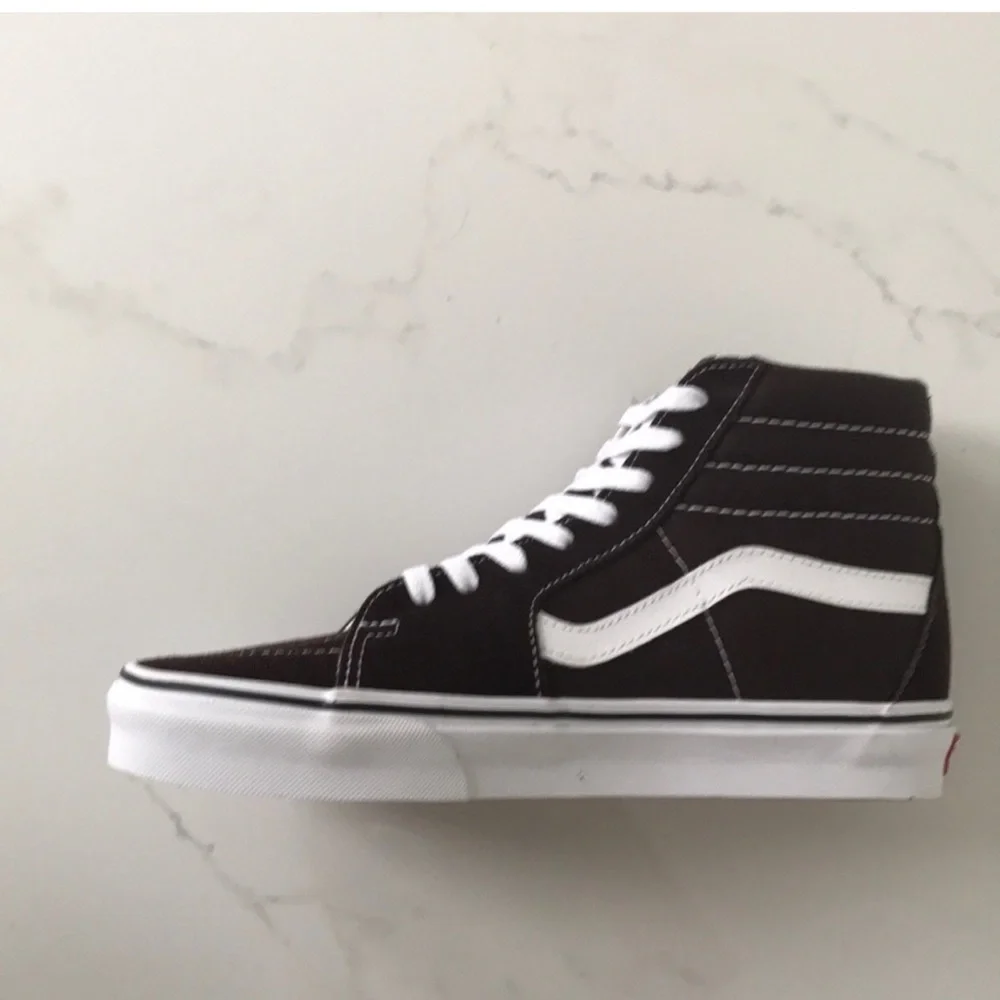 Vans sk8-hi sneaker shoes chocolate torte brown canvas suede - Picture 4 of 8